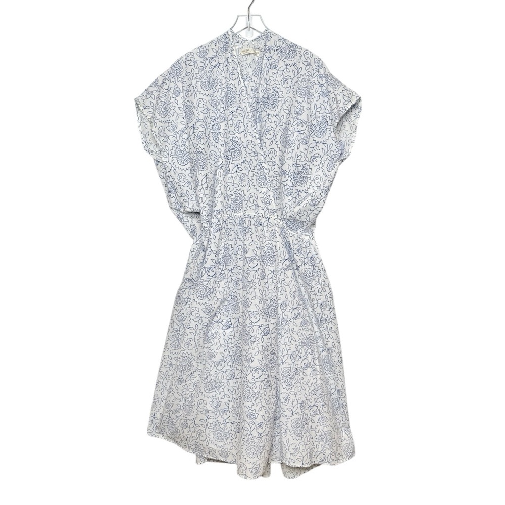 HACKWITH Design House White Etoile Floral Lagenlook Cotton Tunic MIdi Dress OS
